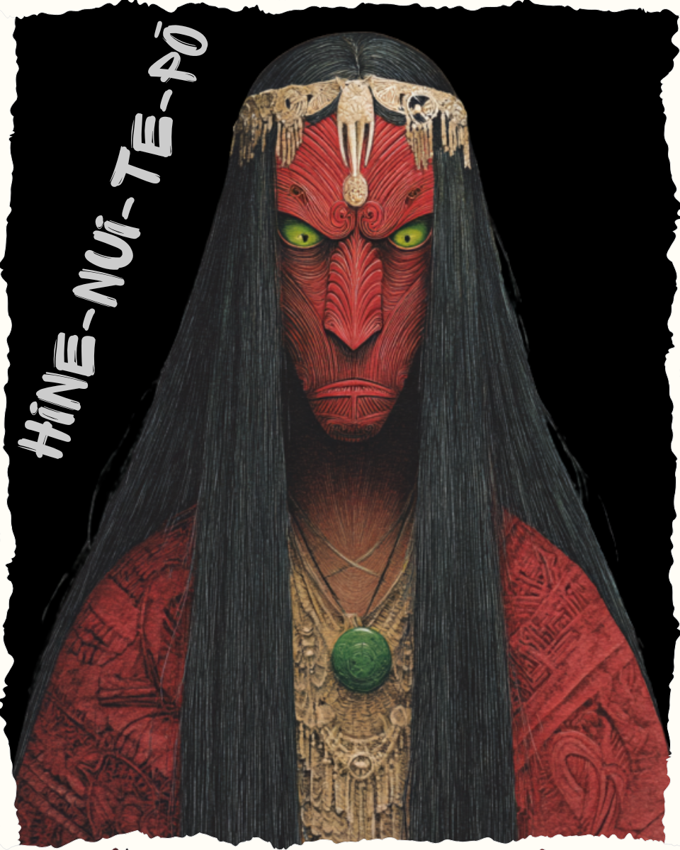 HINE-NUI-TE-PO OVERSIZED T-SHIRT - GODS OF DEATH