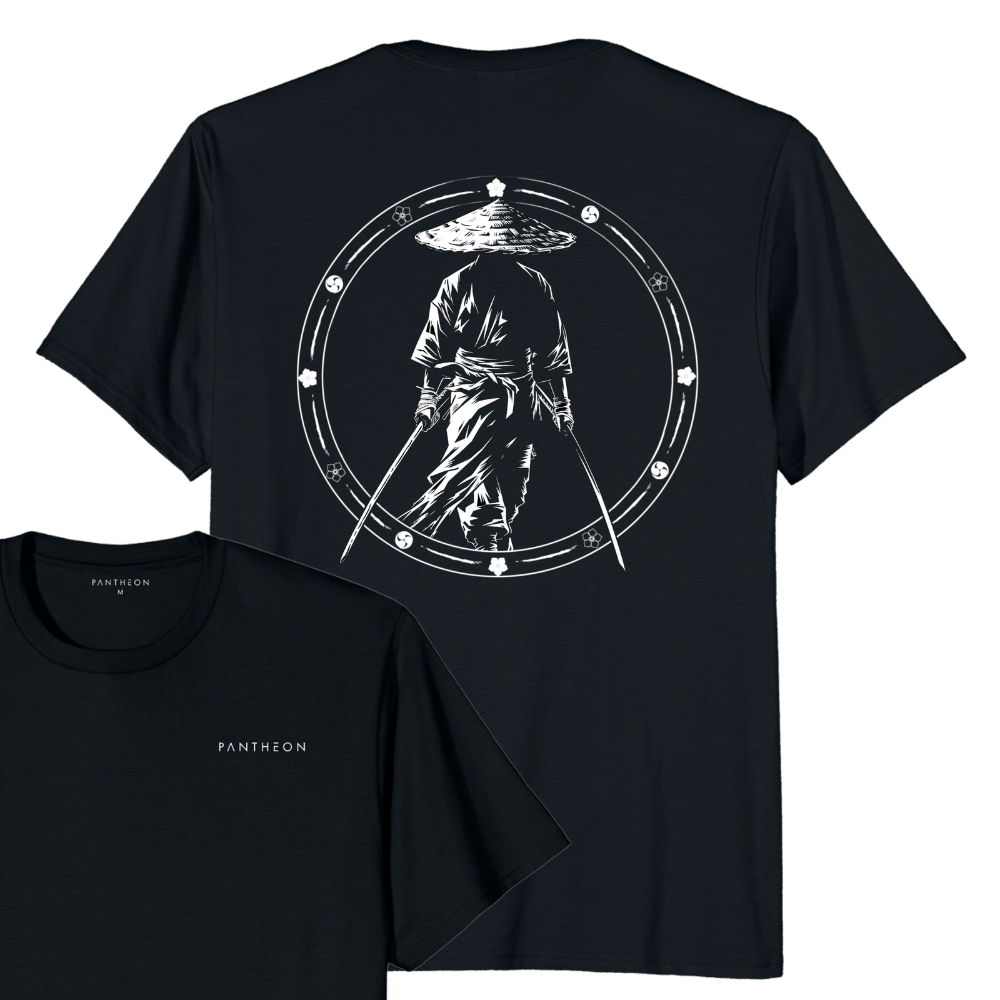 MIYAMOTO MUSASHI T-SHIRT - POCKET PRINT | BACK PRINT – Pantheon Apparel