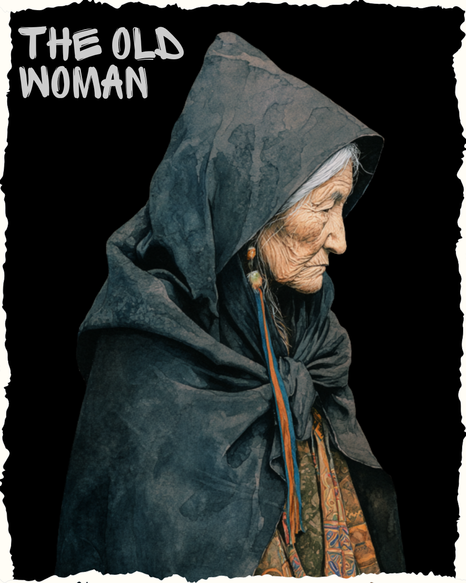 THE OLD WOMAN OVERSIZED T-SHIRT - GODS OF DEATH